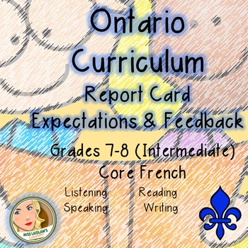 Preview of Ontario Curriculum Expectations Checklist - Core French (Intermediate)