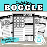 Ontario Cursive Writing: Cursive Boggle Paper and Digital 