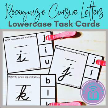 Preview of Ontario Cursive Writing Task Cards: Recognizing Lowercase Letters