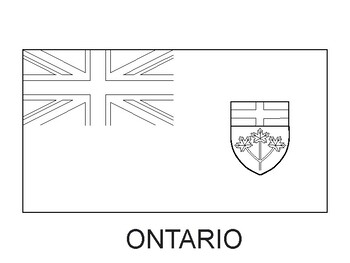 Preview of Ontario Flag Printable , Ontario Flag Coloring Sheet
