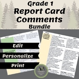 Ontario Grade 1 Report Card Comment Bundle