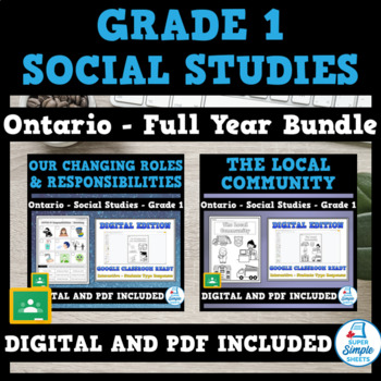 Preview of Ontario - Grade 1 - Social Studies - FULL YEAR BUNDLE