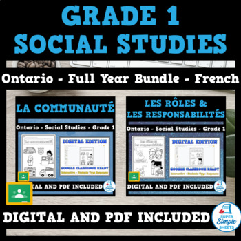Preview of Ontario - Grade 1 - Social Studies/Études Sociales - FULL YEAR BUNDLE - FRENCH
