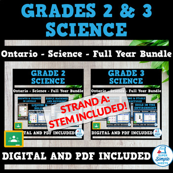 Preview of NEW 2022 Curriculum - Ontario - Grade 2 & 3 Science STEM - FULL YEAR BUNDLE