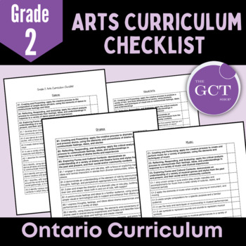 Preview of Ontario Grade 2 Arts Curriculum Checklist 