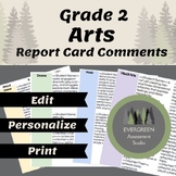 Ontario Grade 2 Arts Report Card Comments