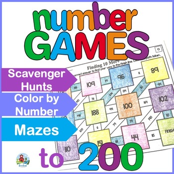 Preview of Counting to 200 with Skip Counting, Place Value, Games and Color by Number