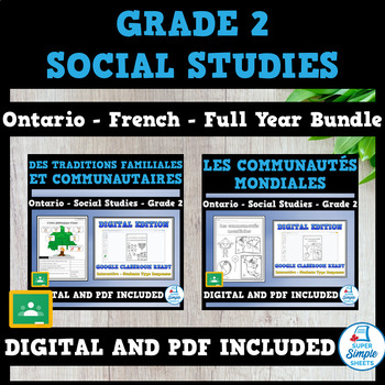 Preview of Ontario - Grade 2 - FRENCH Social Studies - FULL YEAR BUNDLE