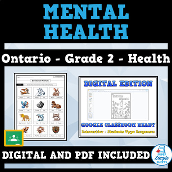 Preview of Ontario Grade 2 Health - Mental Health