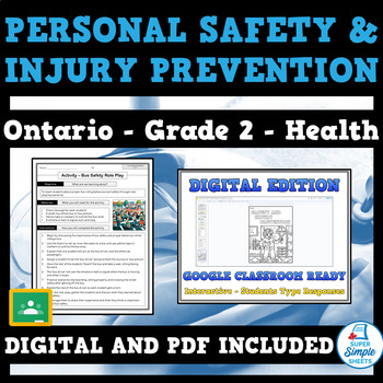 Preview of Ontario Grade 2 Health - Personal Safety and Injury Prevention