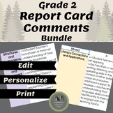 Ontario Grade 2 Report Card Comments BUNDLE