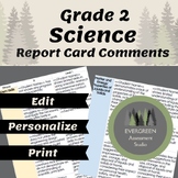 Ontario Grade 2 Science Report Card Comments