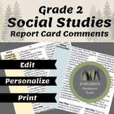 Ontario Grade 2 Social Studies Report Card Comments