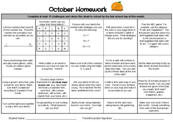 how much homework per grade ontario