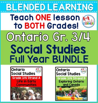 Preview of Ontario Grade 3/4 Social Studies Full Year PRINTABLE Bundle