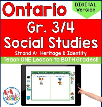 Preview of Ontario Grade 3/4 Social Studies Strand A for Use with Google Slides™️  