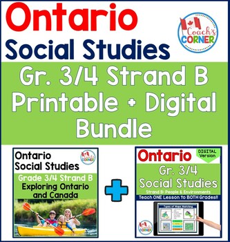 Preview of Ontario Grade 3/4 Strand B Printable and Digital Bundle