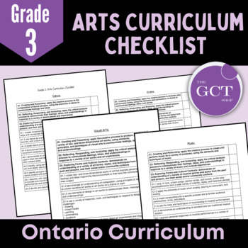 Preview of Ontario Grade 3 Arts Curriculum Checklist 