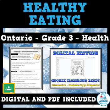 Preview of Ontario Grade 3 Health - Healthy Eating