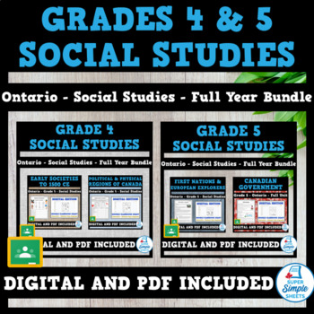 Preview of UPDATED Ontario - Grade 4 & 5 Social Studies - FULL YEAR BUNDLE