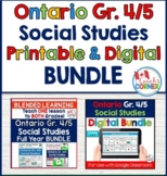 Ontario Grade 4|5 Social Studies Printable + Digital BUNDLE