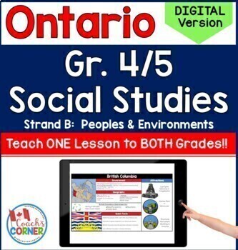 Preview of Ontario Grade 4|5 Social Studies Strand B | For Use with Google Classroom™️