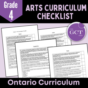 Preview of Ontario Grade 4 Arts Curriculum Checklist 
