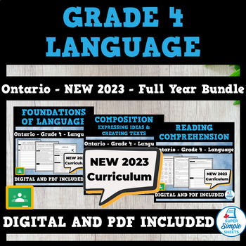 Preview of Ontario Grade 4 Language - FULL YEAR BUNDLE - NEW 2023 Curriculum