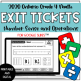Ontario Grade 4 Math Exit Tickets | Number Sense | Print a
