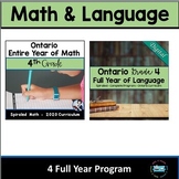 Ontario Grade 4 Math and Language Comprehensive Bundle