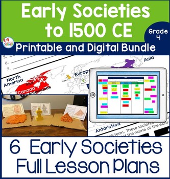 Preview of Ontario Grade 4 Social Studies Early Societies to 1500 BUNDLE