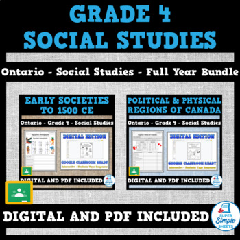 Preview of Ontario - Grade 4 - Social Studies - FULL YEAR BUNDLE - NEWLY UPDATED!