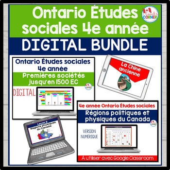 Preview of Ontario Grade 4 Social Studies Full Year DIGITAL Bundle - FRENCH VERSION