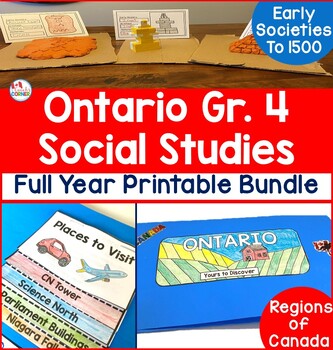 Preview of Ontario Grade 4 Social Studies | Full Year Printable Bundle