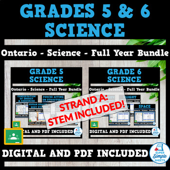 Preview of NEW 2022 Curriculum! Ontario - Grade 5 & 6 Science Units - FULL YEAR BUNDLE