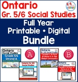 Ontario Grade 5/6 Social Studies Full Year Printable + Digital BUNDLE