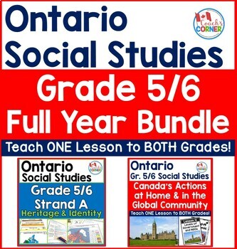 Preview of Ontario Grade 5/6 Social Studies PRINTABLE BUNDLE