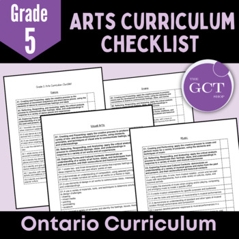 Preview of Ontario Grade 5 Arts Curriculum Checklist
