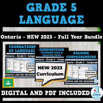 Preview of Ontario Grade 5 Language - FULL YEAR BUNDLE - NEW 2023 Curriculum