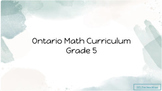 Ontario Grade 5 Math Curriculum Friendly Format