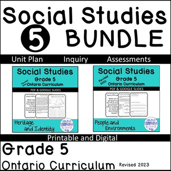 Preview of Ontario Grade 5 Social Studies BUNDLE   Strand A & B complete units 2023