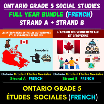 Preview of Ontario Grade 5 Social Studies FRENCH - Full Year Bundle