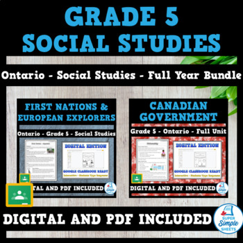Preview of Ontario - Grade 5 - Social Studies - FULL YEAR BUNDLE