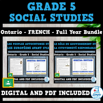 Preview of Ontario - Grade 5 - Social Studies - French Version - FULL YEAR BUNDLE