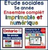 Ontario Grade 5 Social Studies Printable + Digital FRENCH BUNDLE