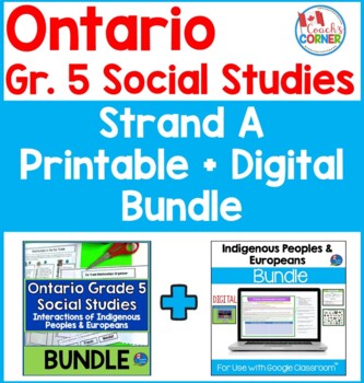 Preview of Ontario Grade 5 Social Studies Strand A Printable and Digital BUNDLE