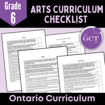 Preview of Ontario Grade 6 Arts Curriculum Checklist 