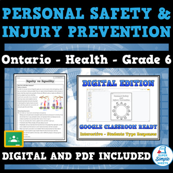 Preview of Ontario Grade 6 Health - Personal Safety and Injury Prevention