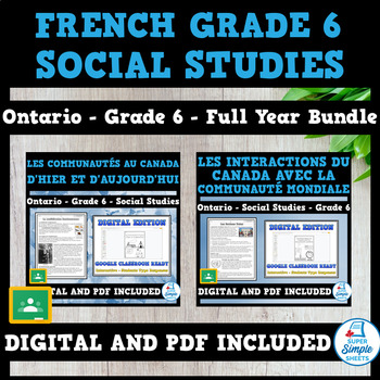Preview of NEW 2023 Ontario Grade 6 Social Studies - FULL YEAR BUNDLE - FRENCH VERSION