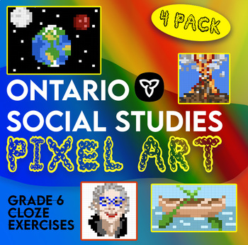 Preview of Ontario Grade 6 Social Studies Pixel Surprise Pack